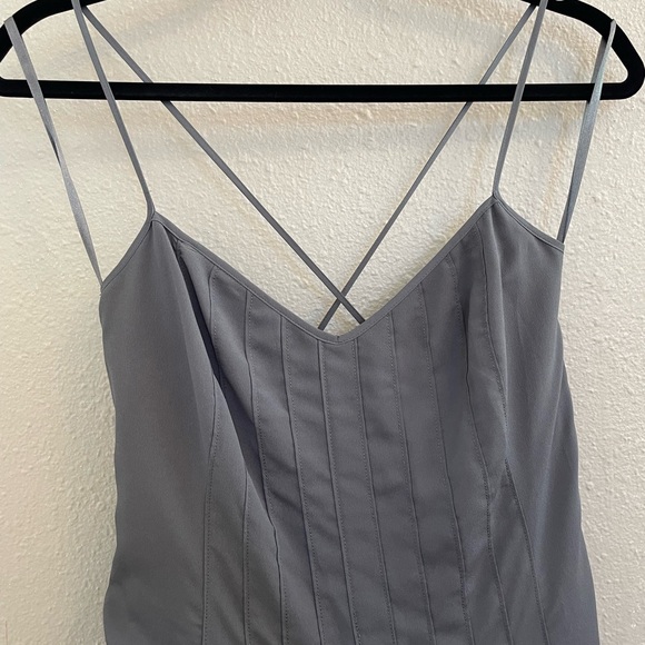 Banana Republic Slate Crepe Strappy Formal Maxi Dress - Picture 3 of 13